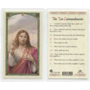  Jesus Blessing   Ten Commandments Holy Card (HC9 235E 