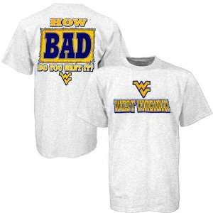 West Virginia Mountaineers Ash Desire T shirt:  Sports 