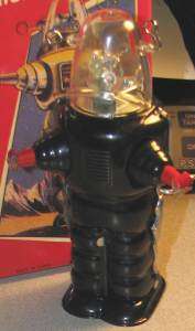 Black Robot Space Trooper Tin Toy Brand New Robby Robot  