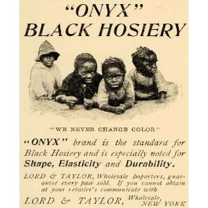  1896 Ad Onyx Black Hosiery Lord Taylor Clothing Style 