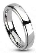 Classic Beveled Solid Titanium Wedding Ring Band Size 6  