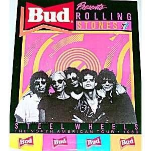  Rolling Stones Budweiser Steel Wheels Concert Poster 