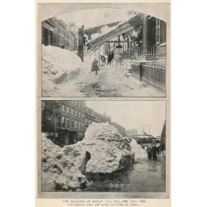  1893 Print New York City Blizzard of March 11 13 1888 
