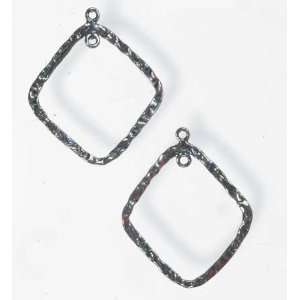  Hammered Earring Drops 27mm Diamondz Sterling (Qty2 