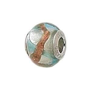  S/S Slvr Blue/Copper Zigzag Murano Glass: Jewelry