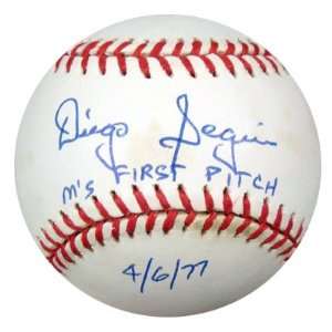 Diego Segui Autographed Baseball   AL Ms First Pitch & 4 6 77 PSA DNA 