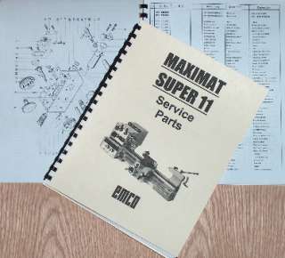 EMCO Maximat Super 11 Lathe Parts Manual  