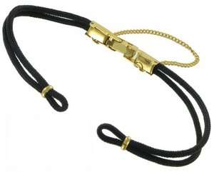 Vintage Black Nylon Cord Watch Band Yellow Gold 10K RGP 6  