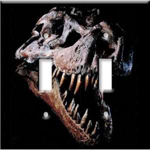    Switch Plate Cover Art T Rex Skull Dinosaurs DBL