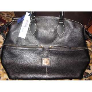   & Bourke Leather Satchel with Cosmetic Case, Key Fob, Dust Bag BLACK