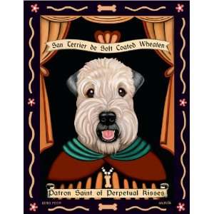    Wheaten Terrier Art   Patron Saint of Perpetual Kisses   8x10 Art 