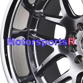   Chromium Black Polished Lip Rims Staggered Wheels 96 Nissan 300zx TT