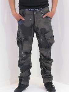 Star Pants Halo Rovic Arc 3D Loose Tapered Border Camo Black Men New 