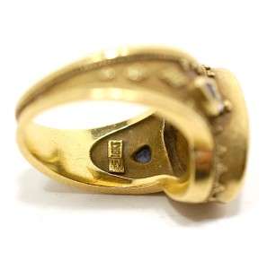MICHELLE KRESPI 18K GOLD Blue Flash MOONSTONE HANDCRAFTED RING W 
