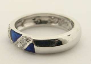 Ladies Designer 18K Diamond & Enameled Hidalgo Ring  