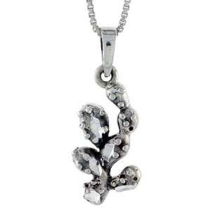  925 Sterling Silver Cactus Pendant (w/ 18 Silver Chain 