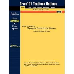  Studyguide for Managerial Accounting by Hansen & Mowen 