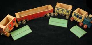 Here we have a Holgate wooden Rodeo Train toy train. Circa 1950s 