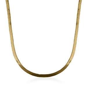  Gold Tone Herringbone Necklace: Jewelry