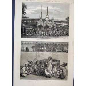  1877 Moulmein Festivities Burmah Performers Band Print 