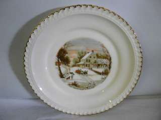 CURRIER & IVES THE HOMESTEAD IN WINTER BREAD PLATE  