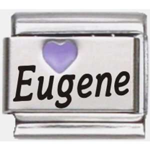  Eugene Purple Heart Laser Name Italian Charm Link Jewelry