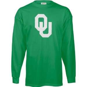  Oklahoma Sooners Green Big Logo Long Sleeve T Shirt 
