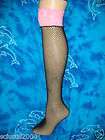 Large Black Cuban Heel Pink Contast seam Lace top Hold up  