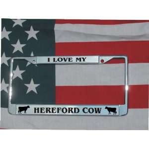  HEREFORD COW LASER ENGRAVED LICENSE PLATE FRAME NEW 