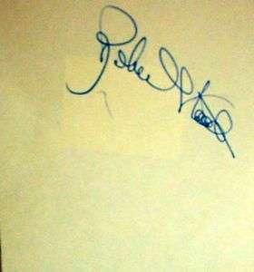 Robert Stack signed vintage 4x5 paper cut / autograph  