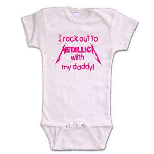 pink/w metallica baby onsie romper toddler t shirt kid  