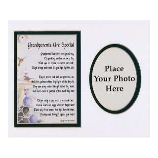 Grandparents Are Special Touching 8x10 Poem, Double matted In White 