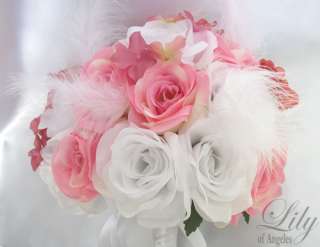 are made with one white rosebud accented with mauve hydrangeas