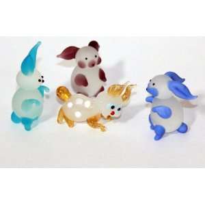   Hand Blown Glass Figurines   Miniature for Animal Lover: Toys & Games
