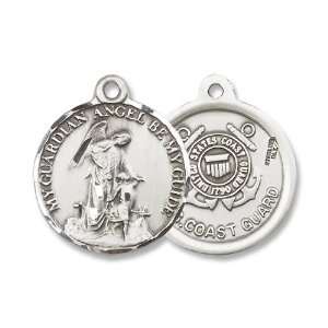 Silver Guardain Angel Military Medal Armed Forces US Coast Guard Medal 