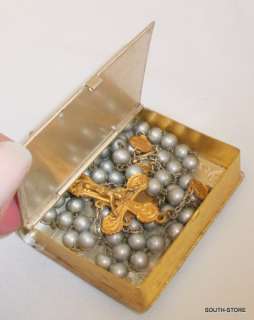   BOOK RELIC BOX w/ SILVER & GOLD TONE ROSARY. I HAVE MORE LISTED  