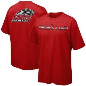  Nike New Mexico Lobos Red School Pride T shirt Sports 