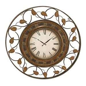   : Beautiful Autumn Leaves Metal Decorative Wall Clock: Home & Kitchen