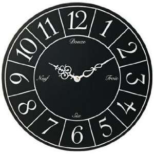  Noir Et Blanc Black and White13 3/4 Wide Wall Clock