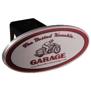   13201 Busted Knuckle Motorcycle Oval Image Line 2 Billet Hitch Cover