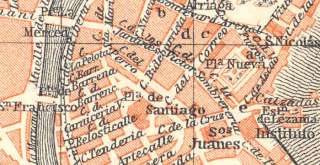 Spain: BILBAO. Old Vintage City Map Plan. 1913  