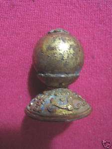 Rare Old Chinese Gilt Bronze Manchu Hat Knob  