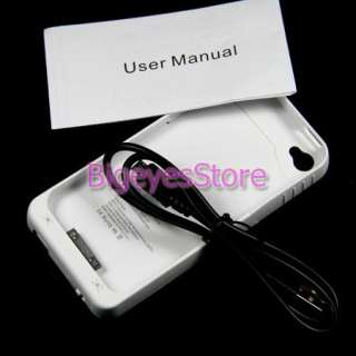   Rechargeable Backup Battery Charger Case Cover For iphone 4 4S  