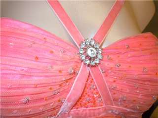 Maggie Sottero FLIRT Beautiful Orange pink Tulle Full Length Dress 