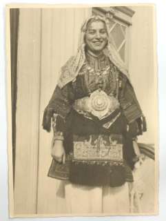 ANTIQUE REAL PHOTO MACEDONIAN GIRL IN FOLK COSTUME x  