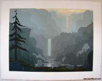 Jerry Schurr Mount Lyell Yosemite Large Serigraph HS&  