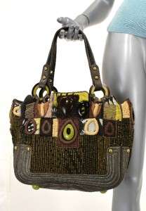 Jamin Puech OLIVE LEATHER HANDBAG WORK OF ART Mixed Materials Leather 