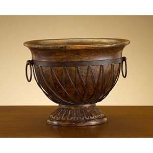 Wooden Bowl In Iron Basket