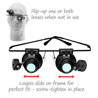   Free Eyeglass Frame with Dual 10X Magnifier Loupes & LED Lights  