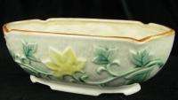 Vintage Japan Pottery Ceramic Planter Lotus Flowers  
